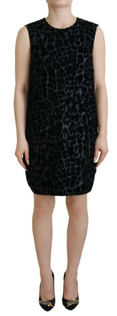 Dolce & Gabbana Black Leopard Shift Mini Polyester Dress -   -  Dolce & Gabbana.